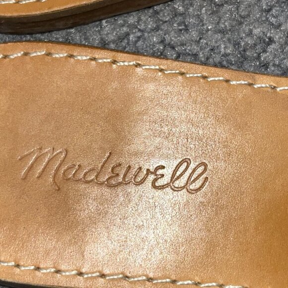 MADEWELL THE BOARDWALK POST SLIDE SANDAL in DESERT CAMEL LEATHER - EUC - Size 9 - Picture 3 of 7